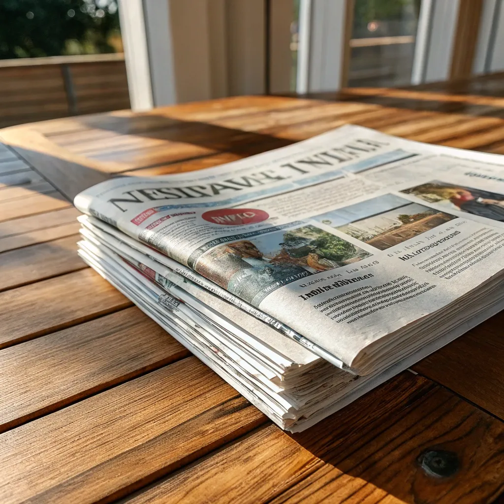 Stack of newspapers